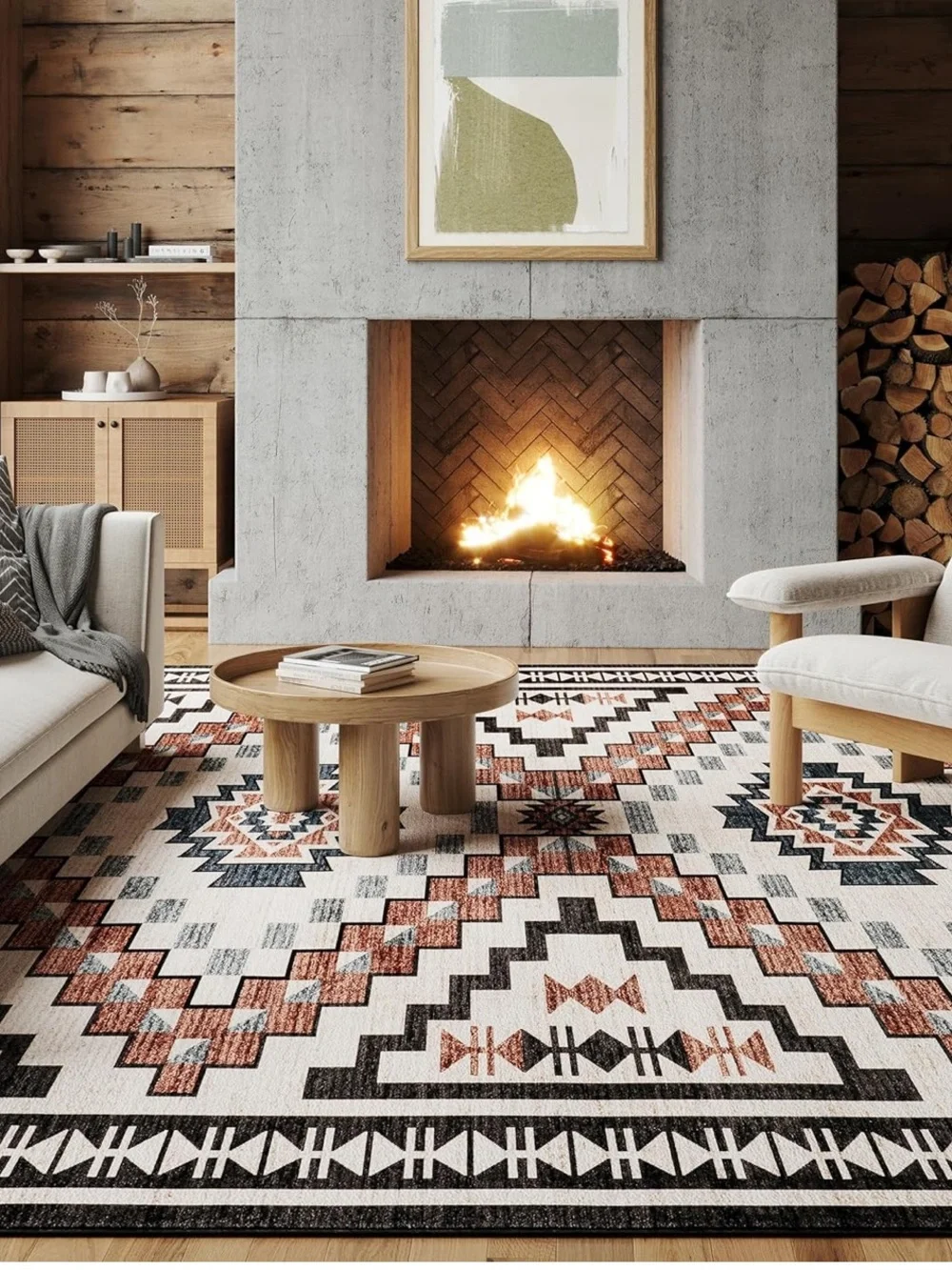 🏠 🧮 nuLOOM SplashGuard Calli Area Rug – Beige/Ivory 4’ x 6’